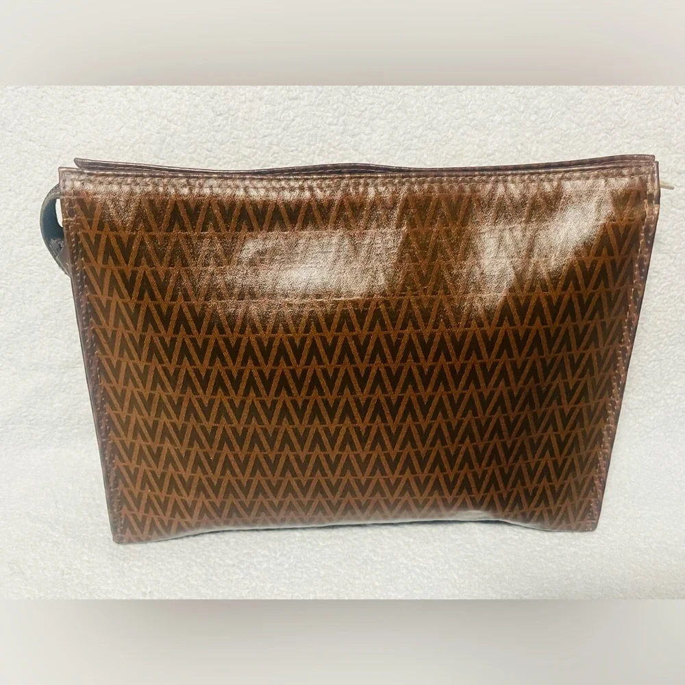 Mario Valentino Monogram Brown Clutch - Picture 7 of 14
